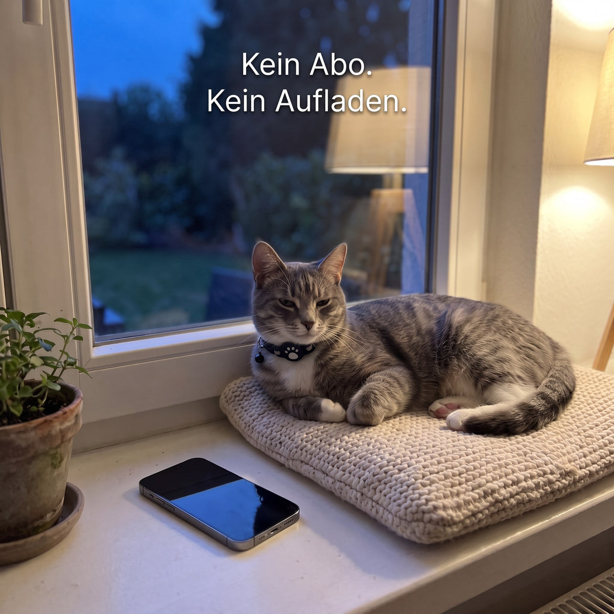 Katze mit Prowl auf der Fensterbank